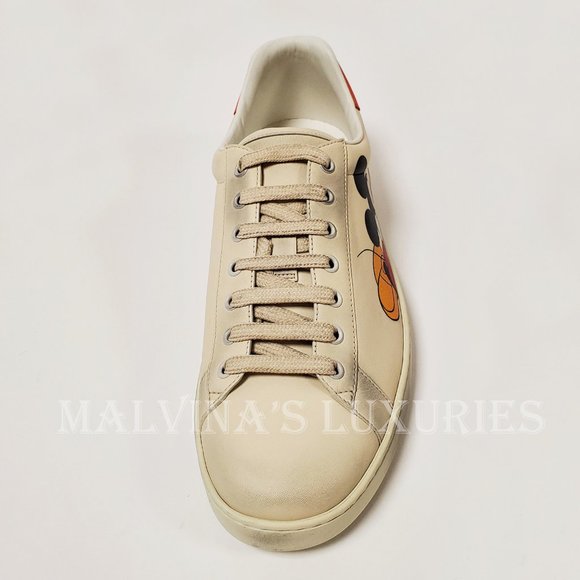 GUCCI SNEAKERS MENS LEATHER DISNEY ACE MICKEY MOUSE SIGNATURE SHOES - Picture 11 of 16